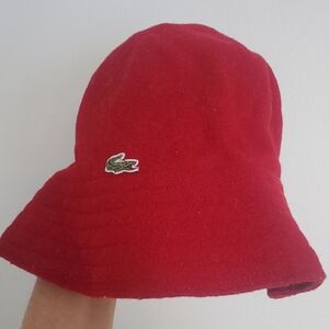 Lacoste Kids Bold Red Wool Hat